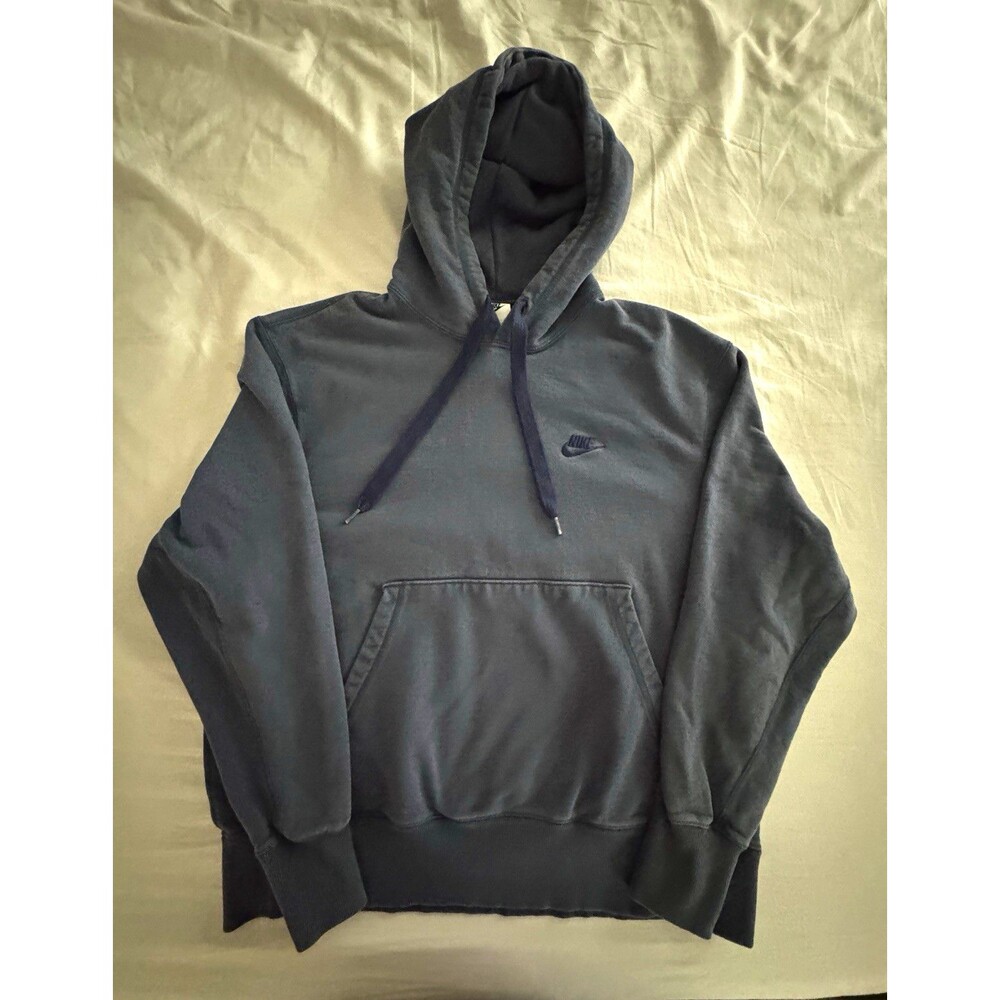 Nike Men's L Black Solid Pullover Hoodie Hood, Pockets, Logo Drawstring